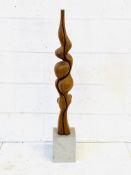 Abstract wood sculpture