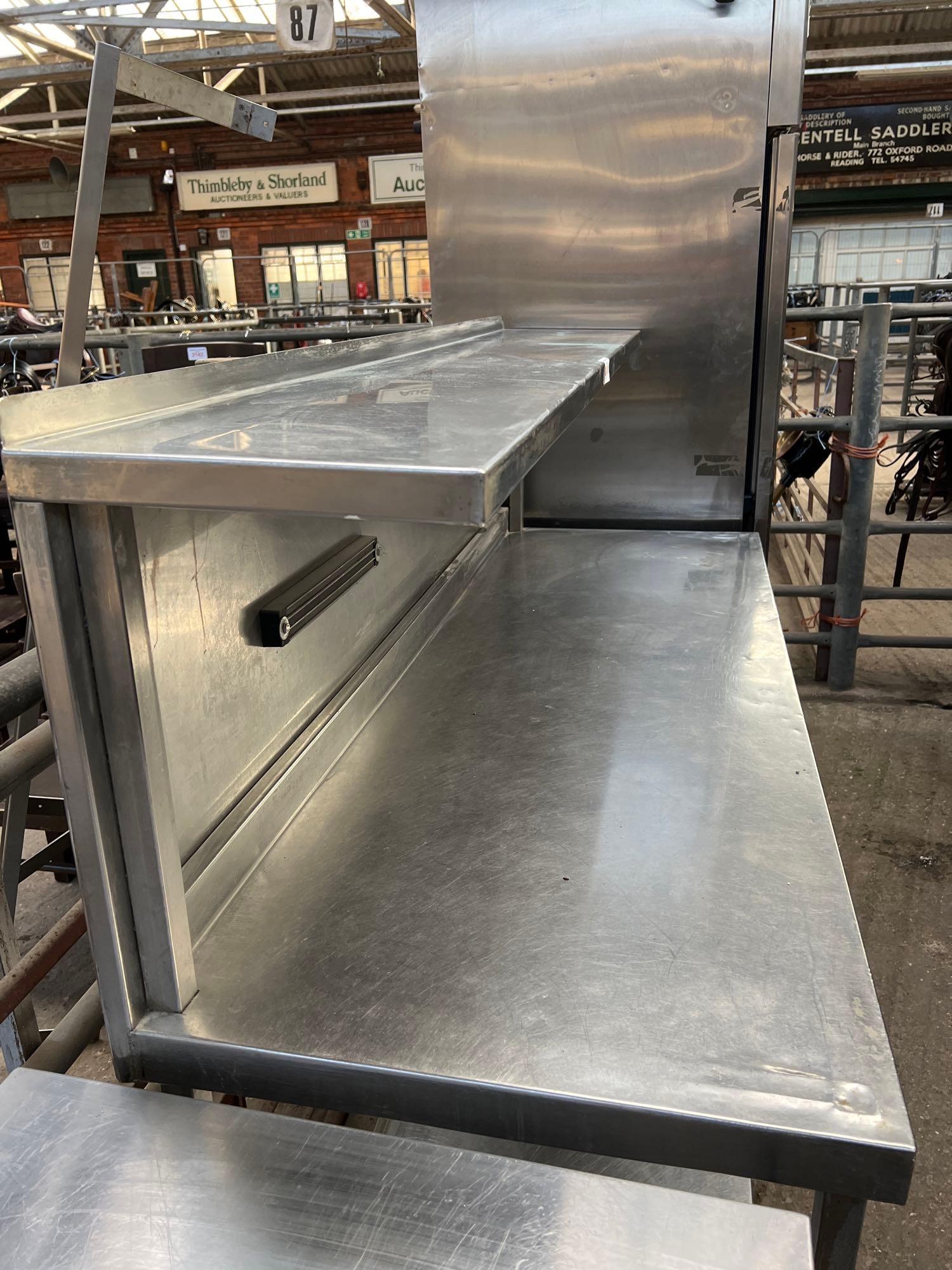 Stainless steel preparation table with over shelf - Image 2 of 2