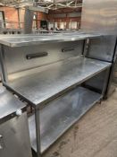 Stainless steel preparation table with over shelf