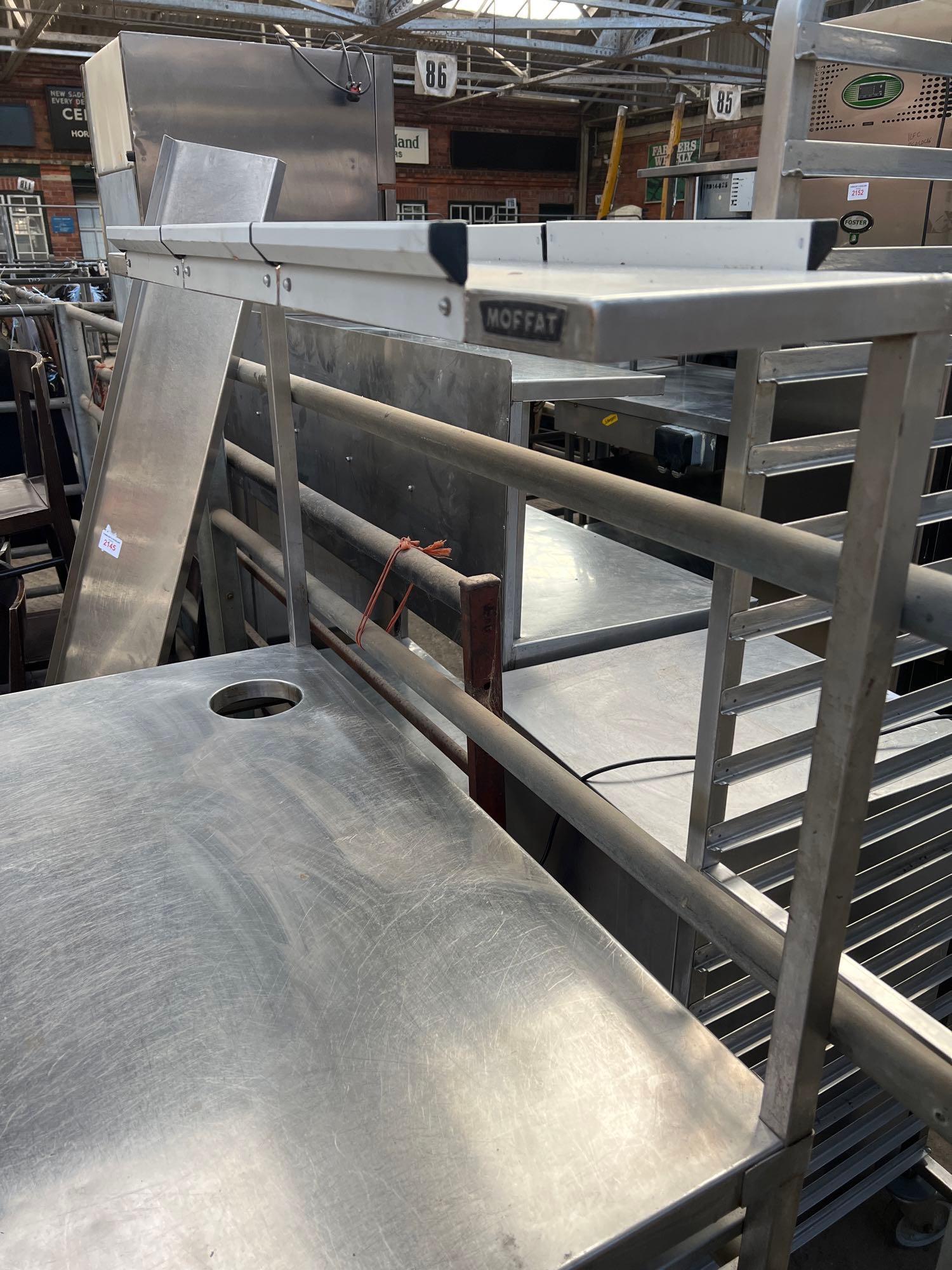 Moffat mobile stainless steel counter table with over shelf - Image 3 of 3