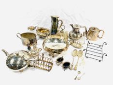 A quantity of silver plate items.