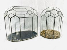 Two glass terrariums