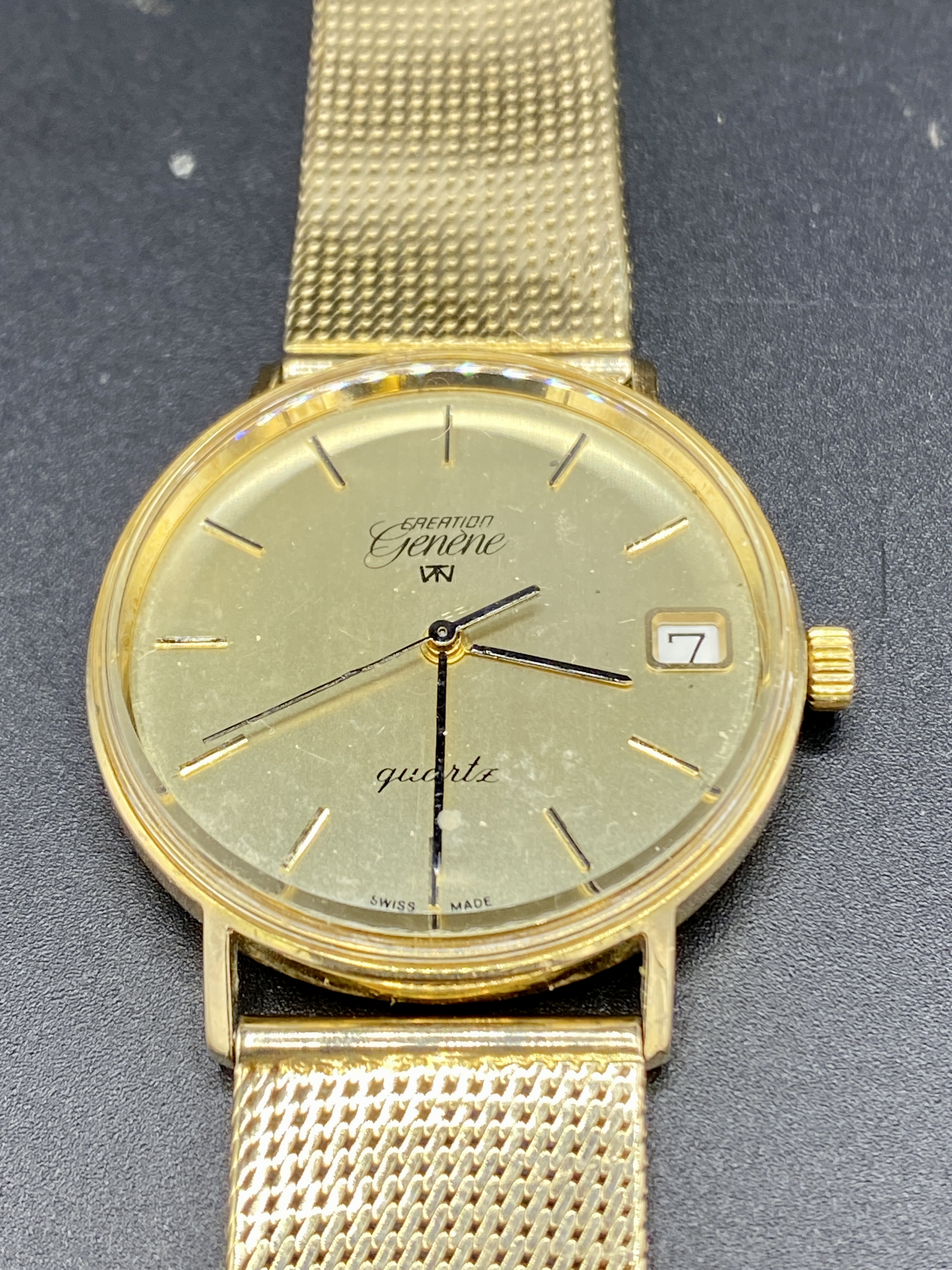 Creation Geneve 9ct gold case quartz wrist watch - Image 3 of 6