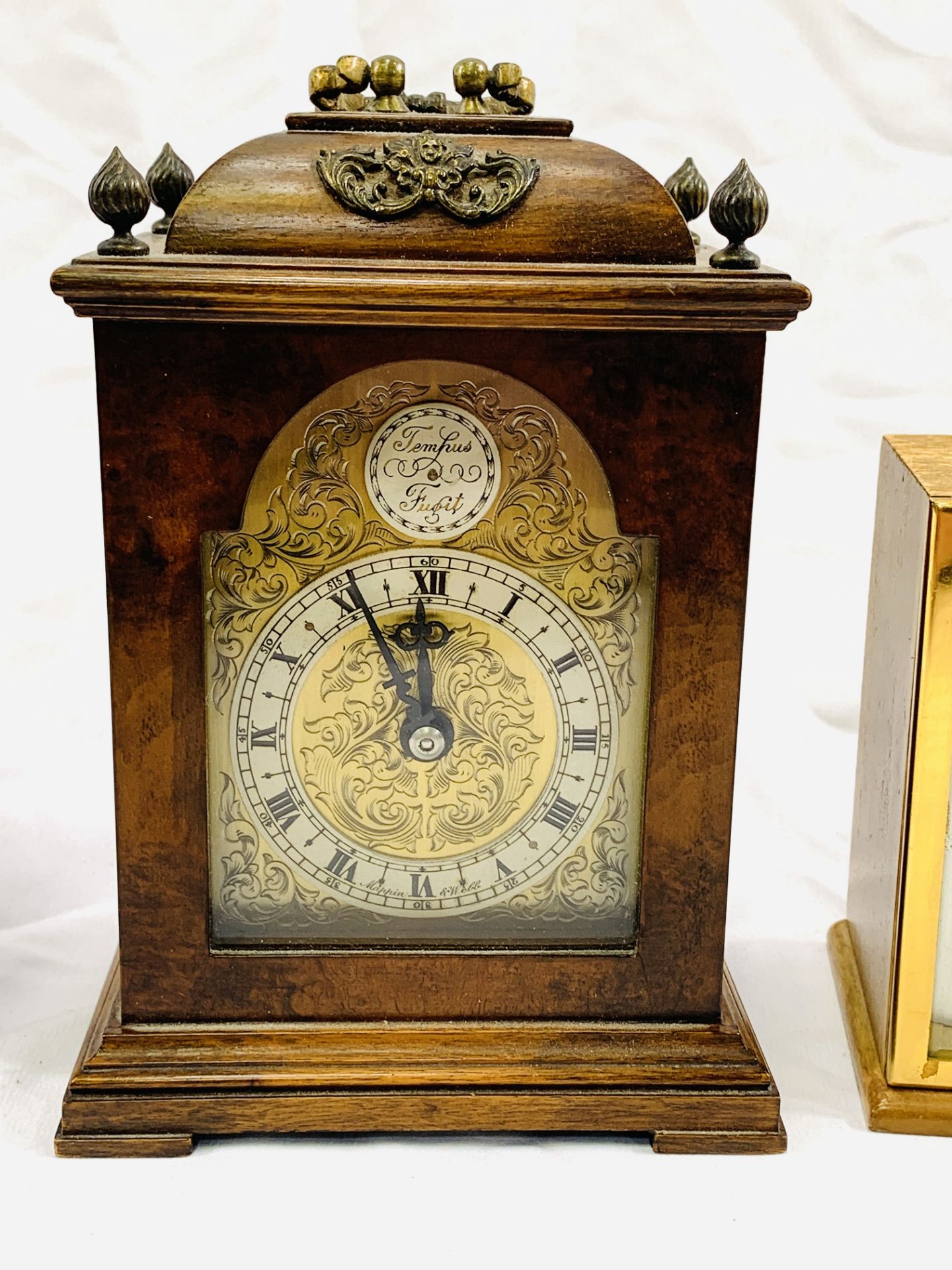 Three wood cased mantel clocks - Image 2 of 5