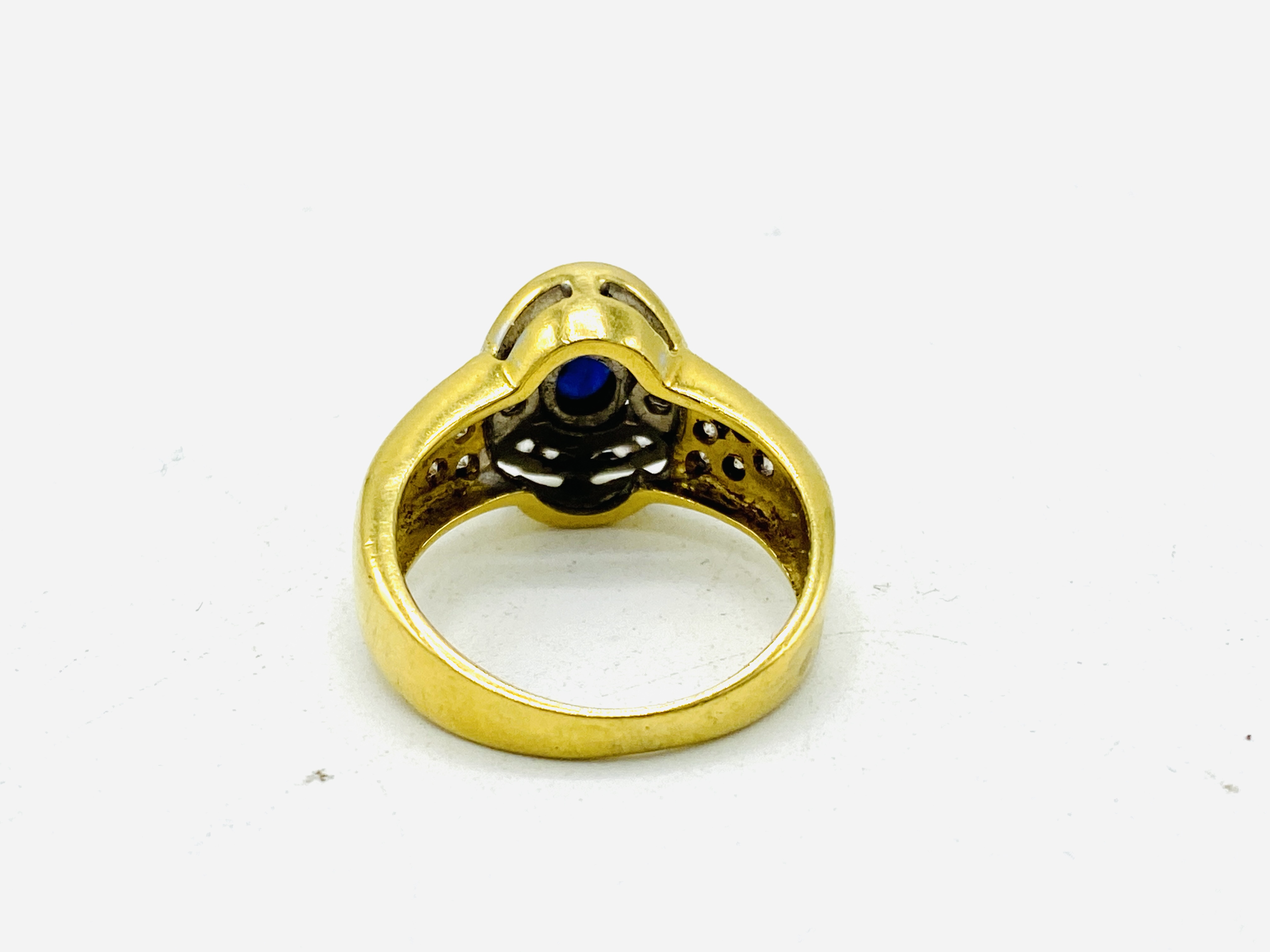 18ct gold, diamond and sapphire ring - Image 6 of 7