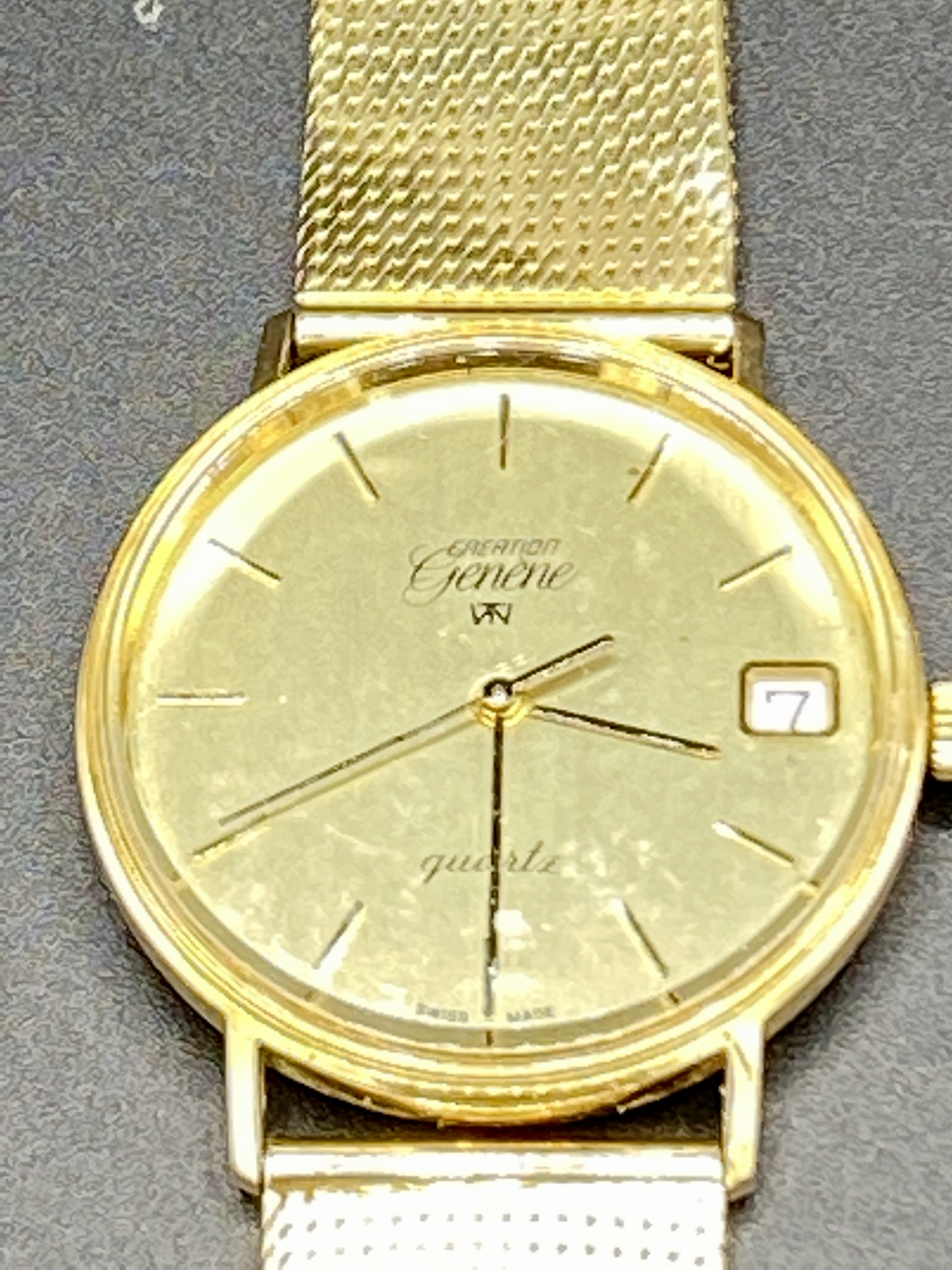 Creation Geneve 9ct gold case quartz wrist watch - Image 4 of 6