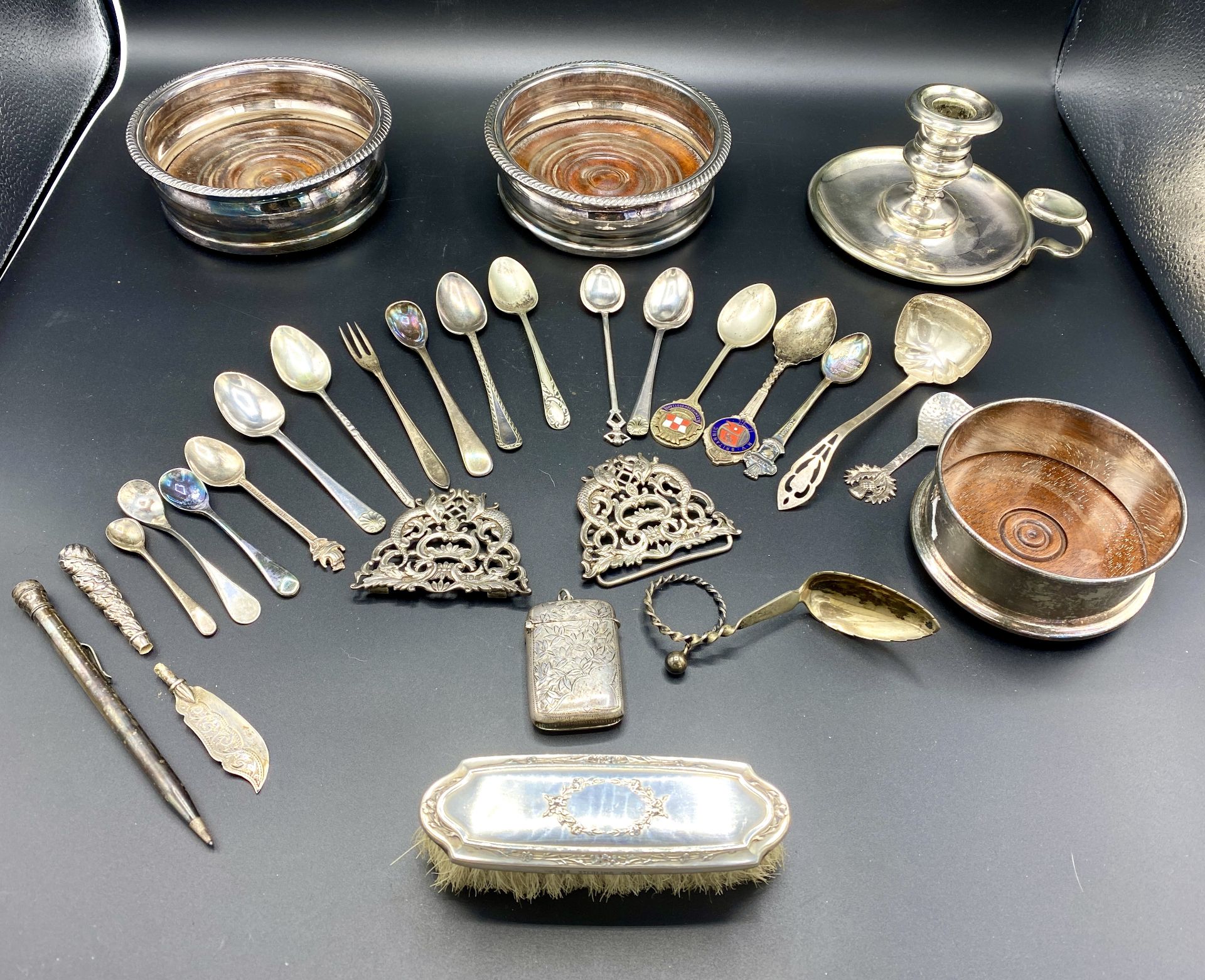 Collection of silver and silver plate items