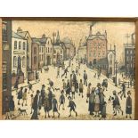 A framed print by L.S. Lowry