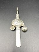 A Victorian silver babies rattle and whistle