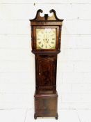 Flame mahogany longcase chiming clock