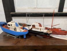 Three model boats