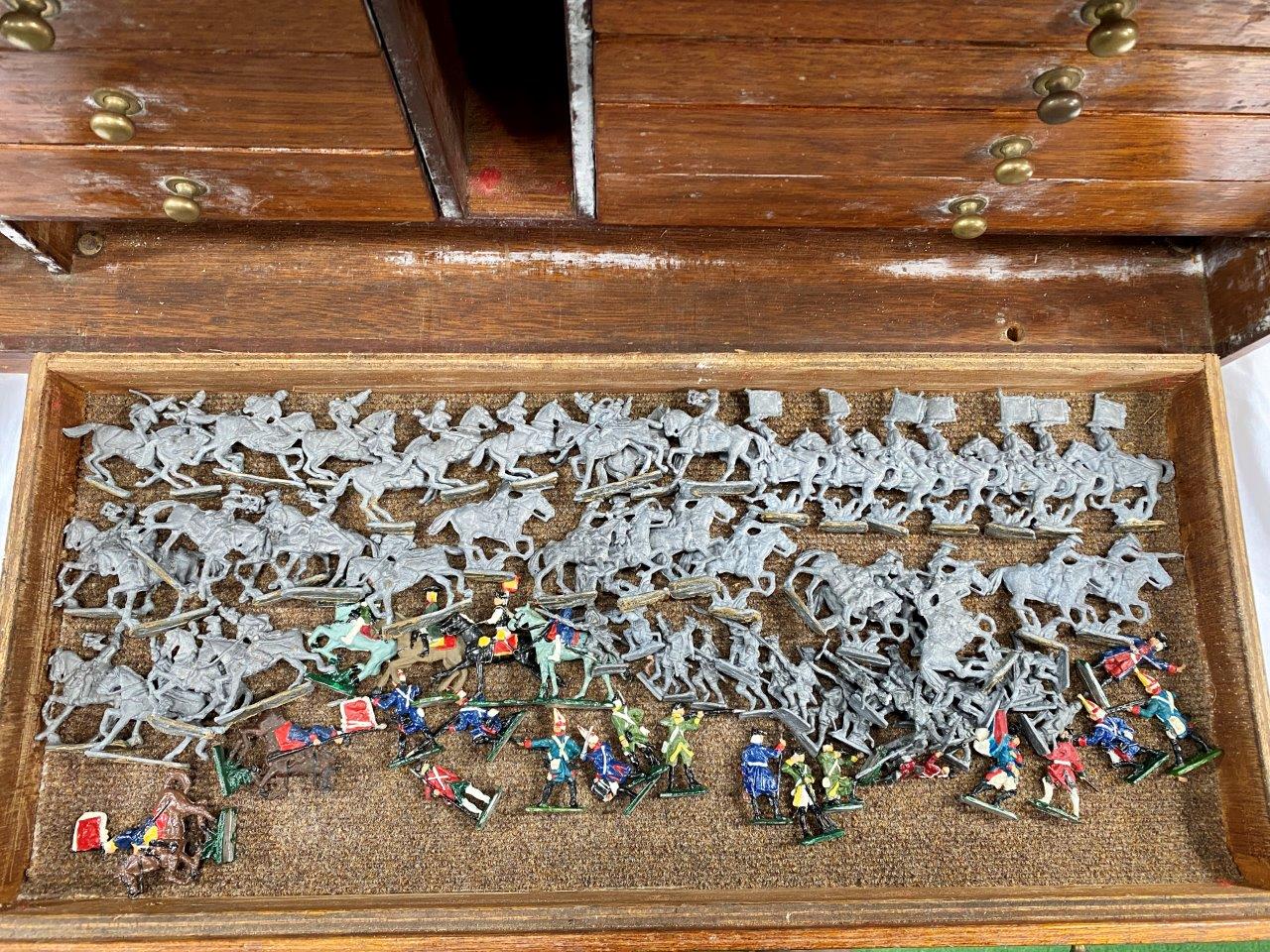 A collectors cabinet containing a quantity of metal soldiers - Image 21 of 34