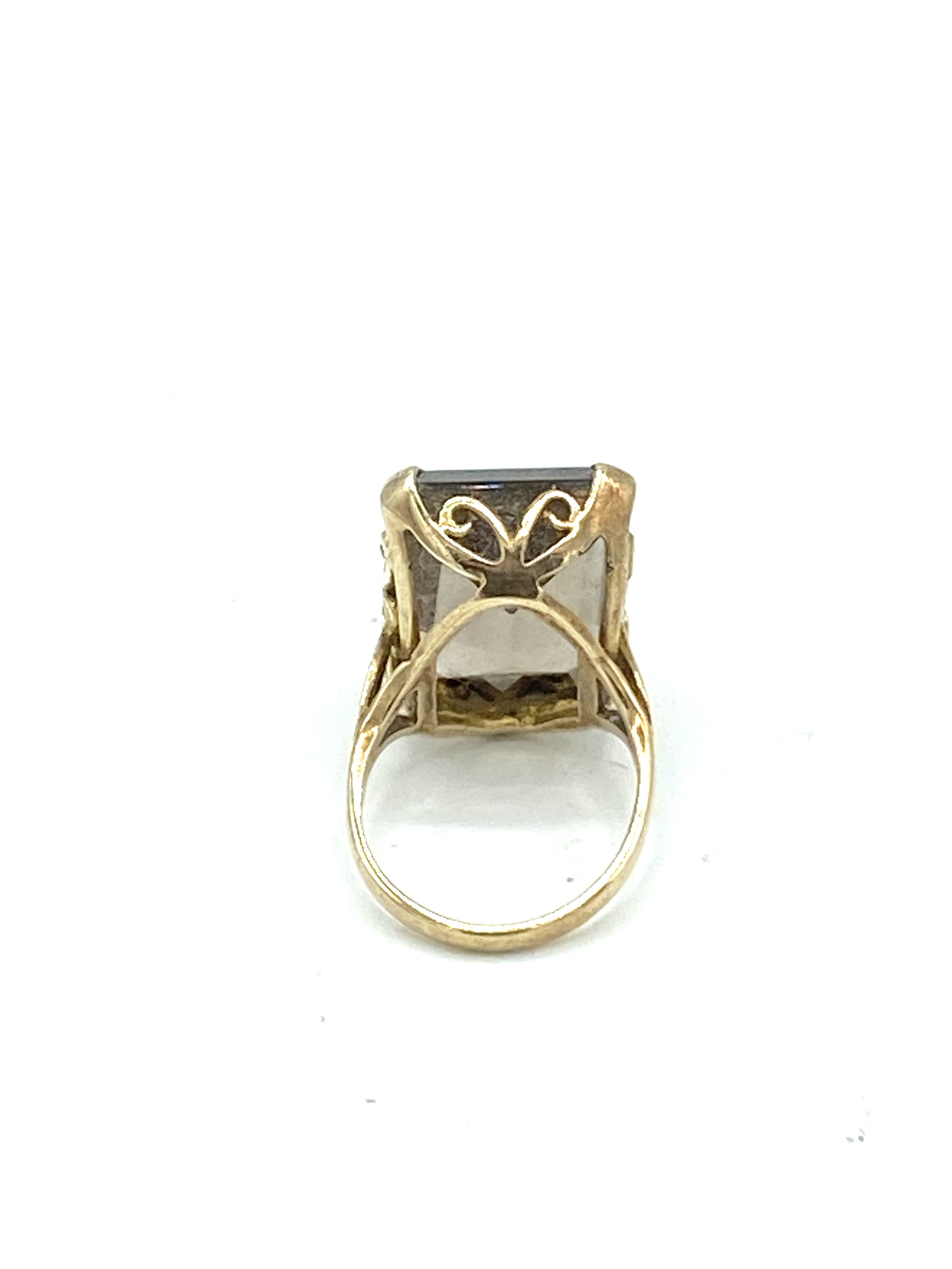 9ct gold ring with brown stone mount - Image 3 of 3