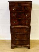 Mahogany bow fronted tallboy