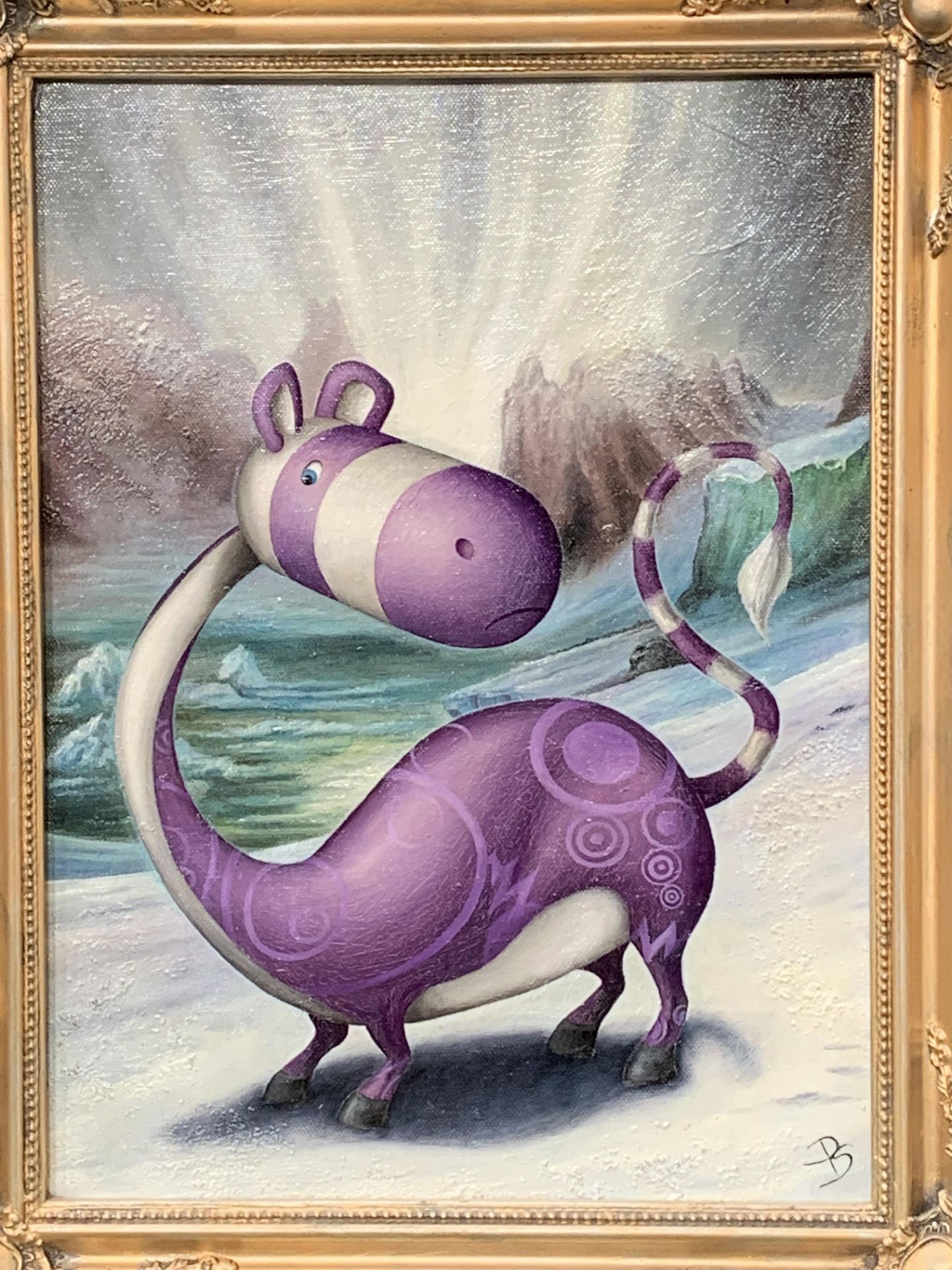 Gilt framed oil on canvas 'The Lesser Spotted Knickerbocker Glory' by Peter Smith - Image 2 of 4