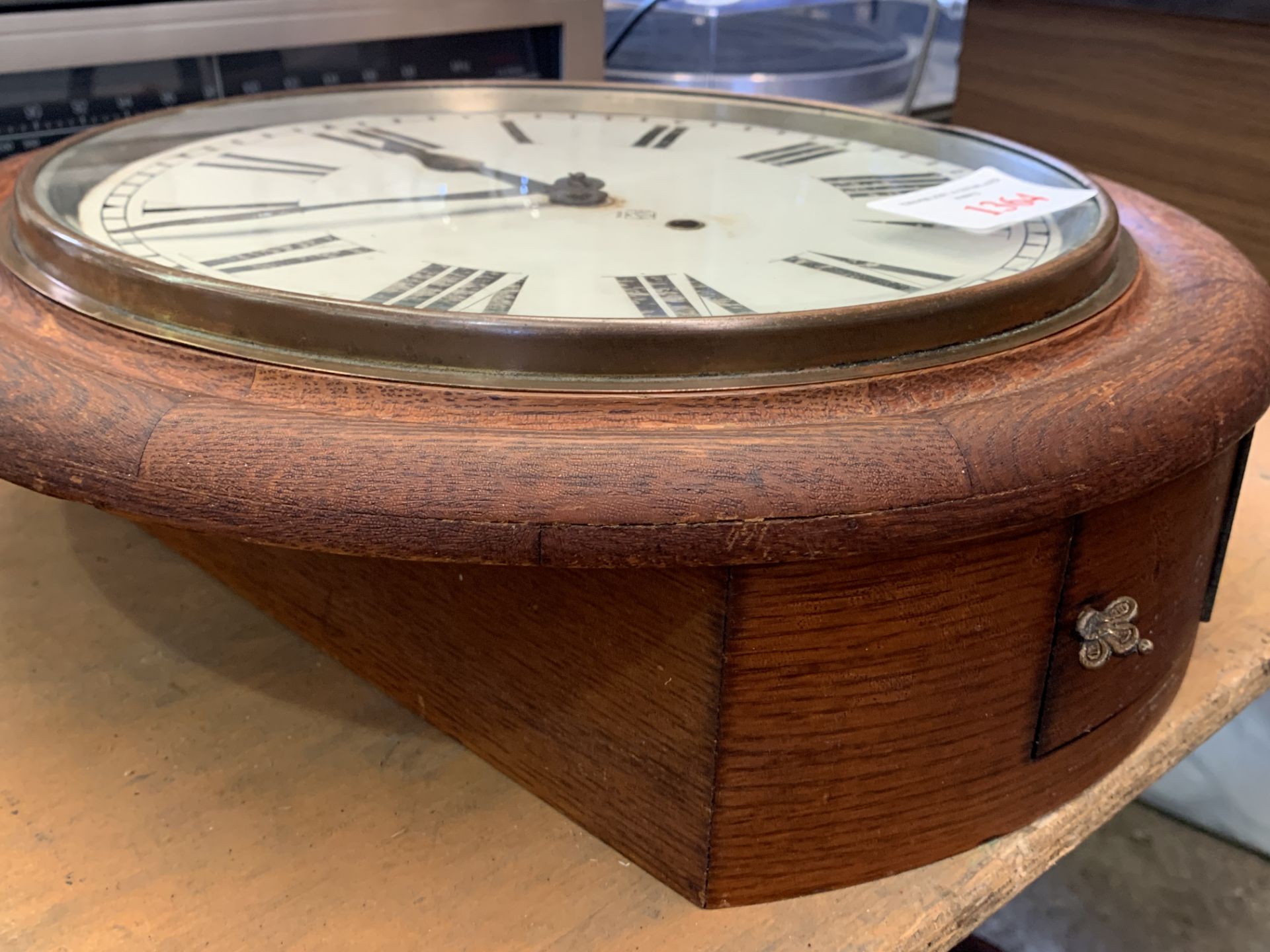 Ansonia Clock Company oak cased wall clock - Image 4 of 4