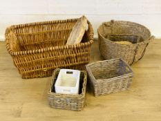 Eight wicker baskets