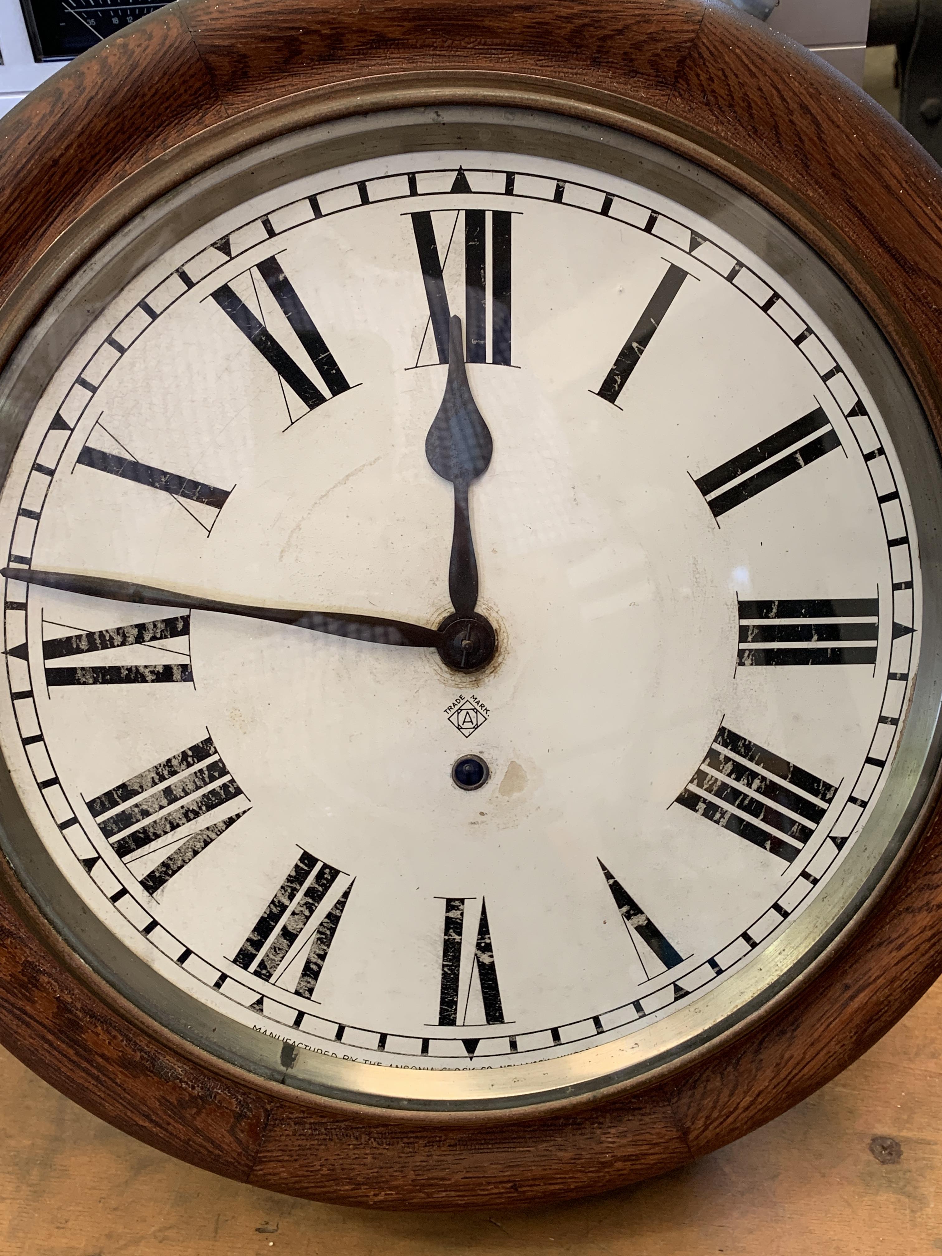 Ansonia Clock Company oak cased wall clock - Image 2 of 4