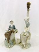 Lladro lamp base and a Lladro figure