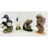 Four studio pottery birds by John Bourdeaux