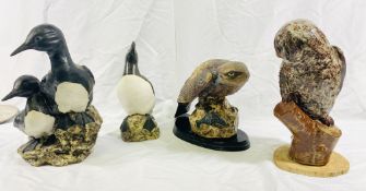 Four studio pottery birds by John Bourdeaux