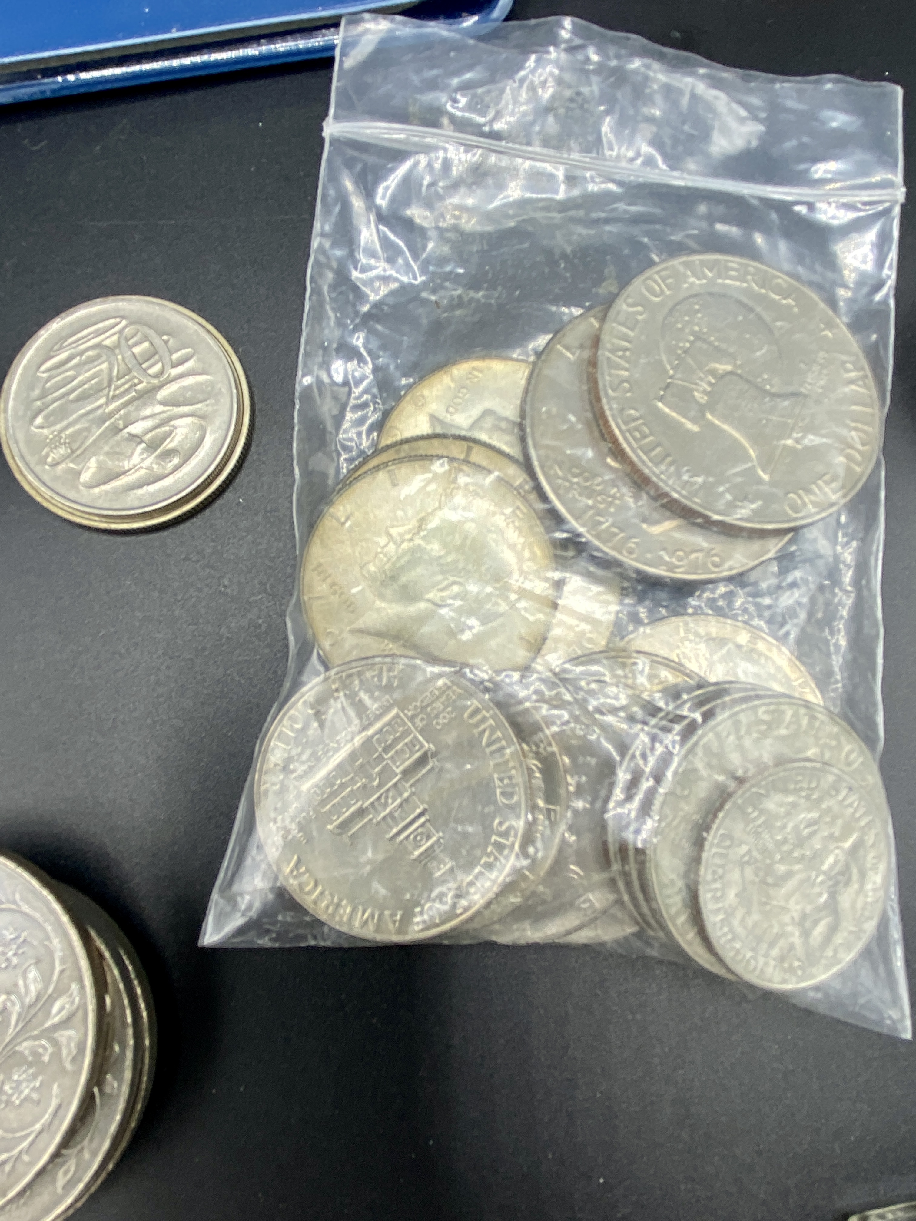 Two one ounce pure silver .999 fine ingots, and a collection of coins some silver - Image 4 of 10