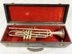 Two trumpets in hard cases