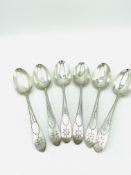 Set of six silver serving spoons by West and sons, Dublin 1916