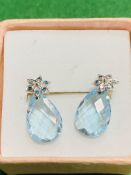 Pair of 9ct gold and Topaz earrings