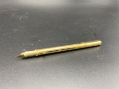 S Mordan & Co gold metal case combined slide out pen and propelling pencil