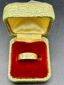 18ct gold three diamond ring