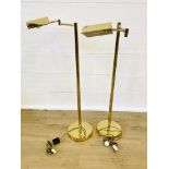 Pair of brass reading lamps