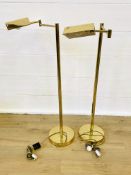 Pair of brass reading lamps