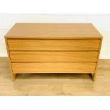 Oak chest of three drawers