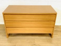 Oak chest of three drawers