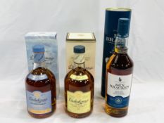 Three bottles of Scotch single malt whisky