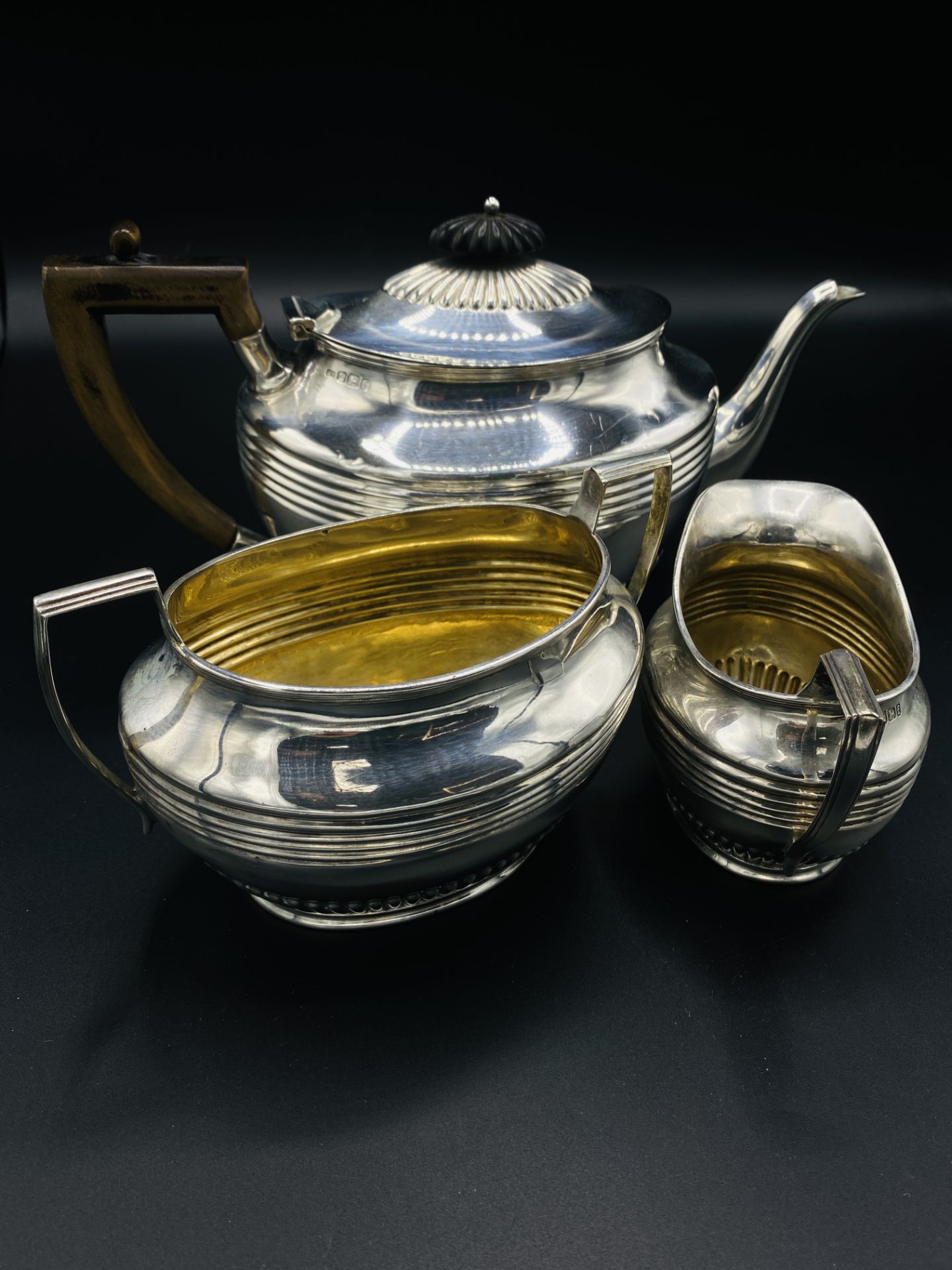 Silver tea and coffee service by Henry Stratford, hallmarked Sheffield 1898/9 - Image 8 of 14