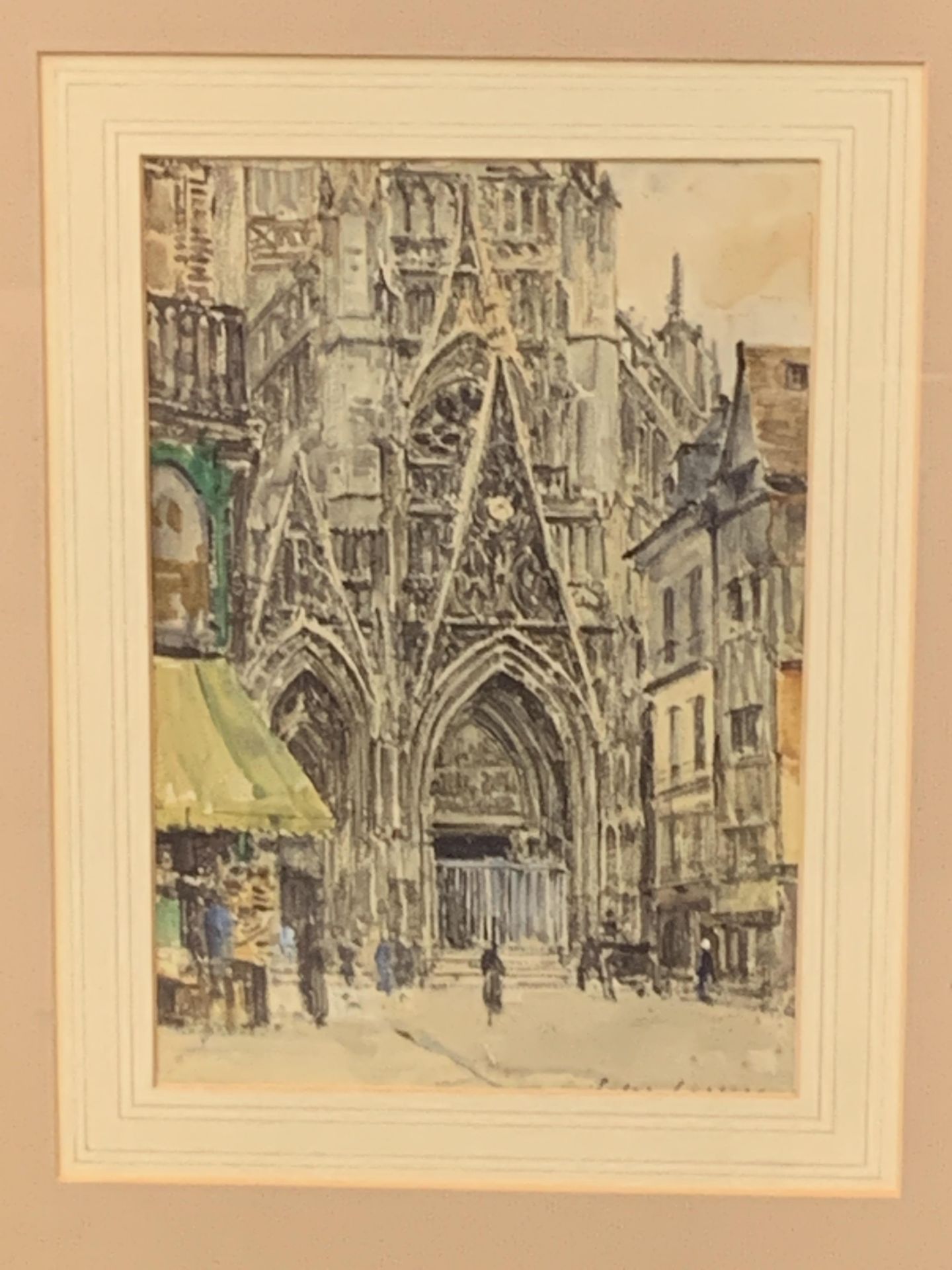 Watercolour of Eglise Maclou in Rouen