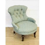 Upholstered button back bedroom chair