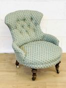 Upholstered button back bedroom chair