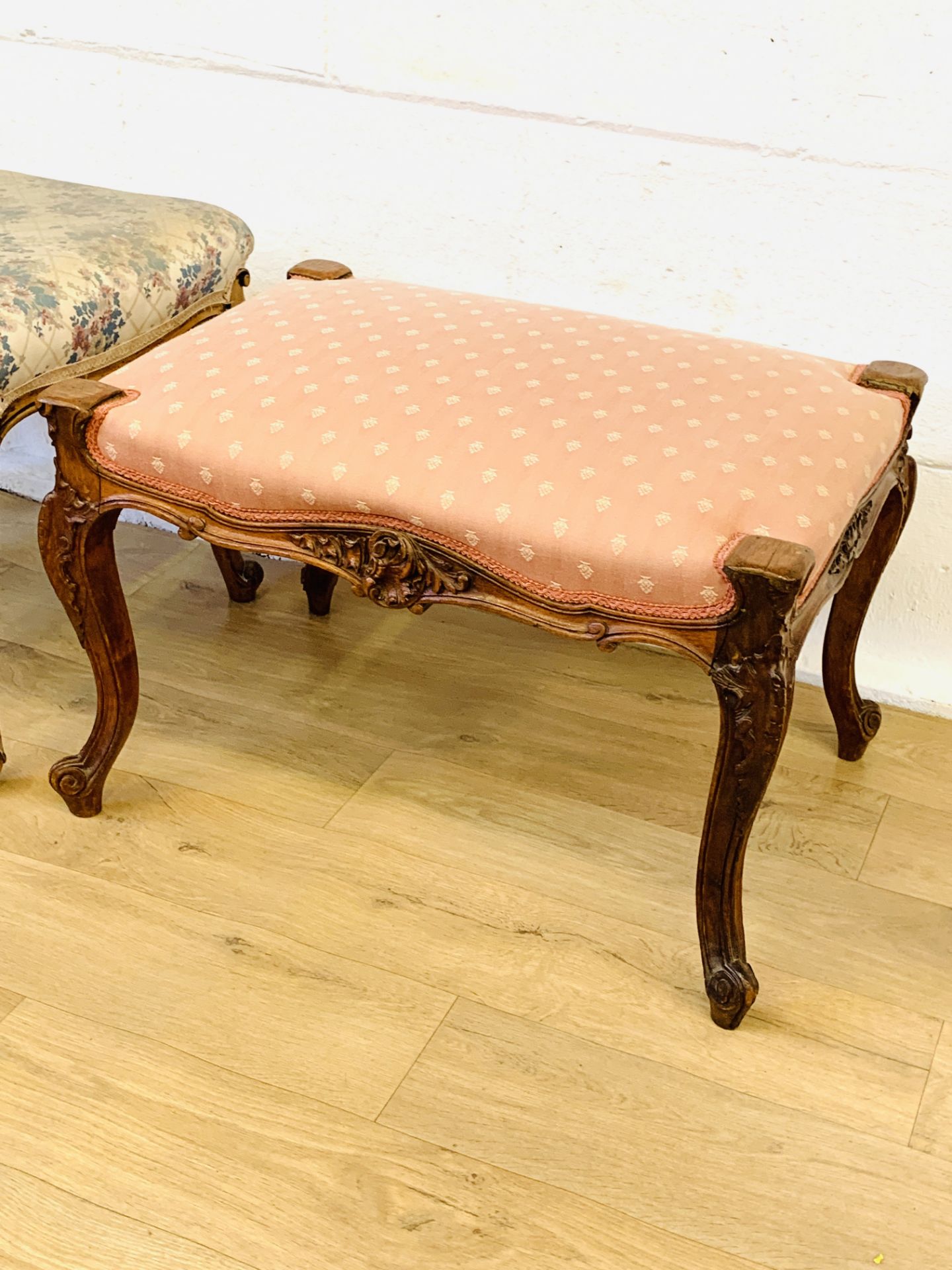 Mahogany stool; together with a mahogany footstool - Image 2 of 4