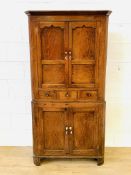 Mahogany floor standing corner cupboard