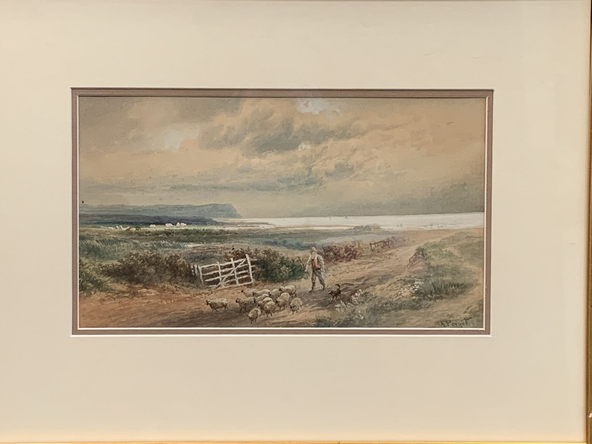 A. Pergot - framed and glazed watercolour - Image 2 of 5