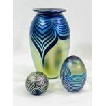 Three pieces of Eickholt glass