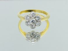 18ct gold and diamond cluster ring