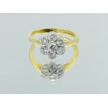 18ct gold and diamond cluster ring