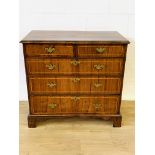 Oak chest of two over three drawers