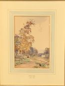 Claude Hayes, watercolour of a landscape