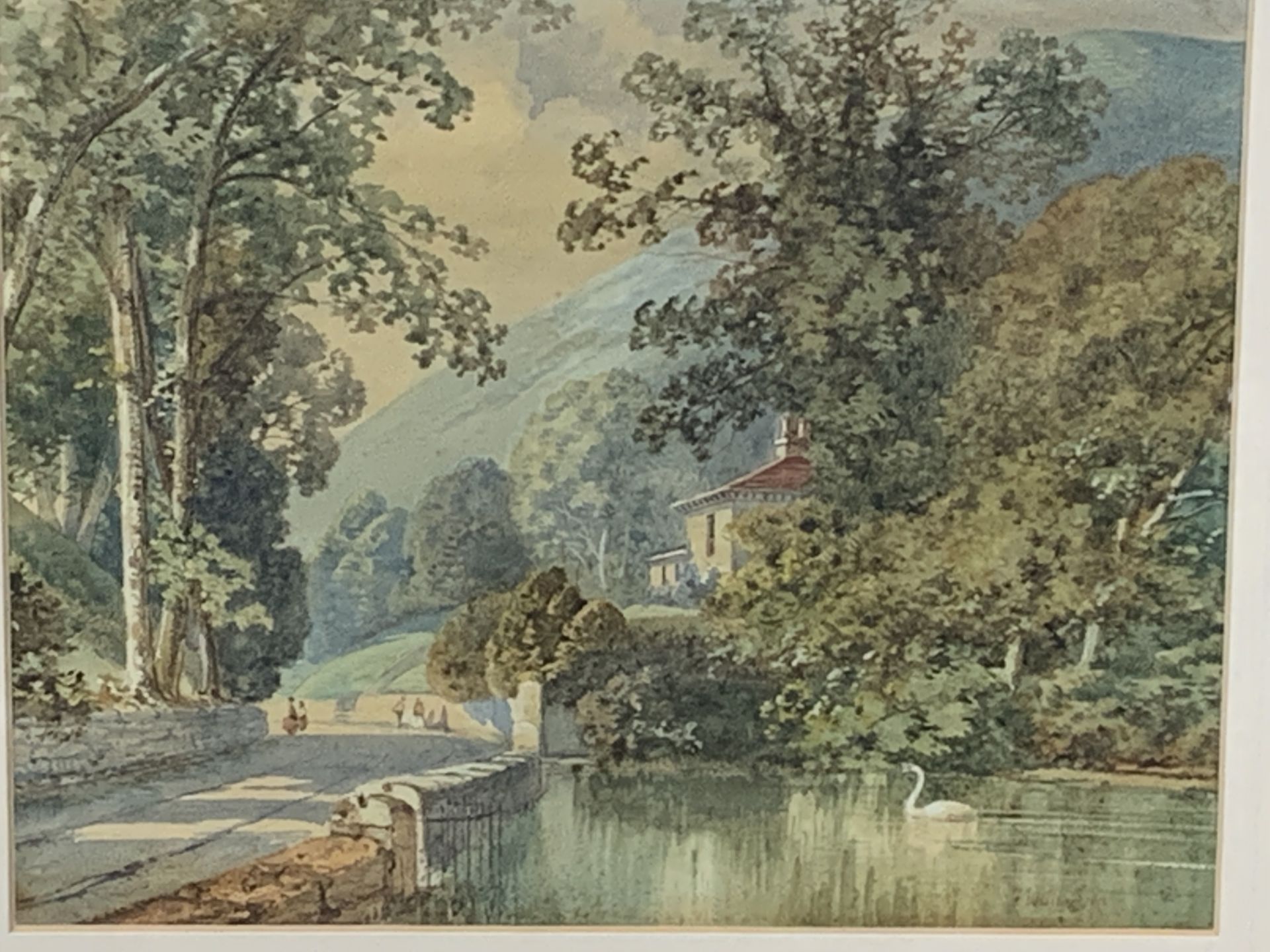 Frederick Williamson (1835 - 1900) watercolour of a lakeside house - Bild 2 aus 3