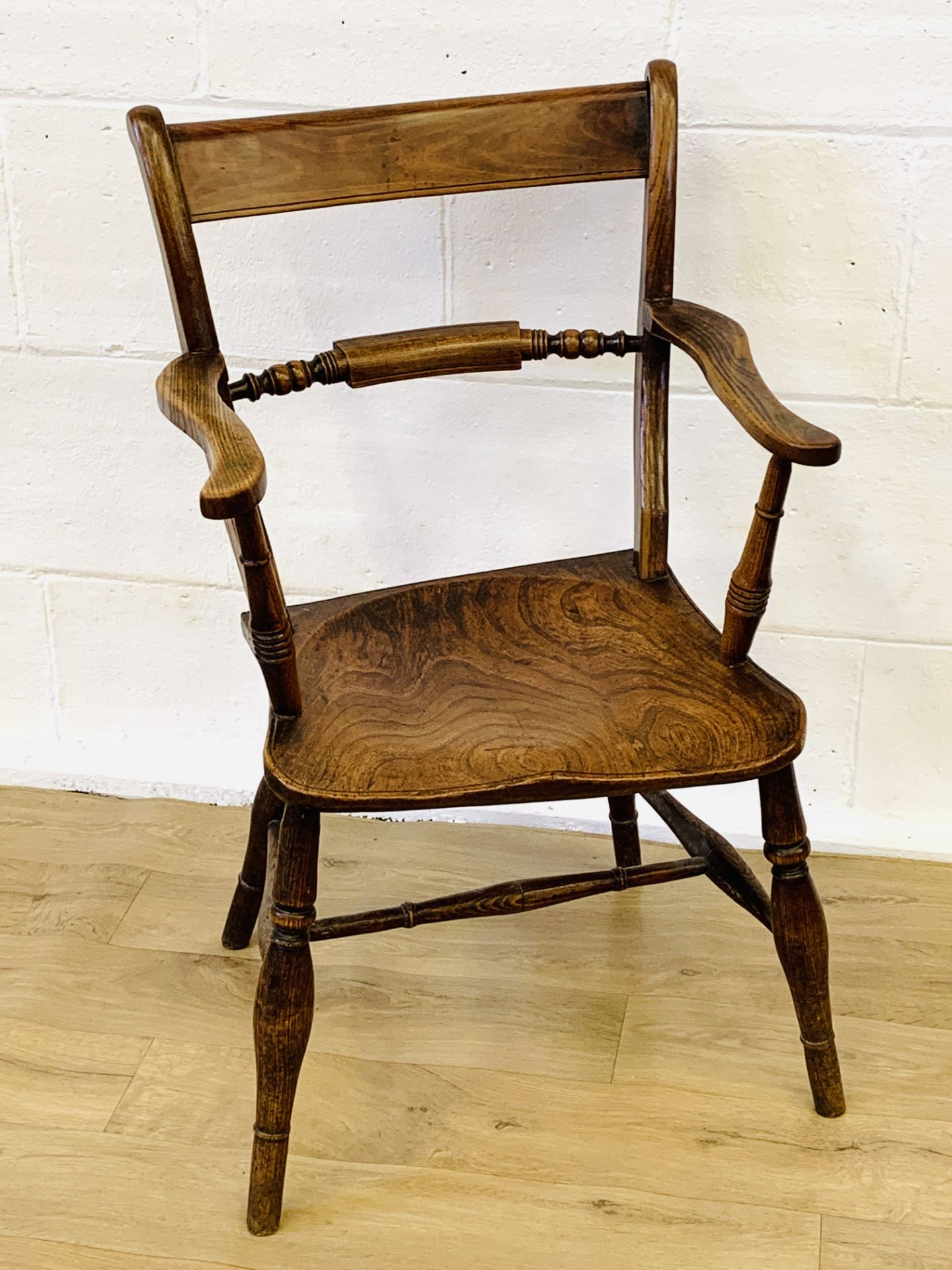 Open elbow chair with elm seat - Image 3 of 3